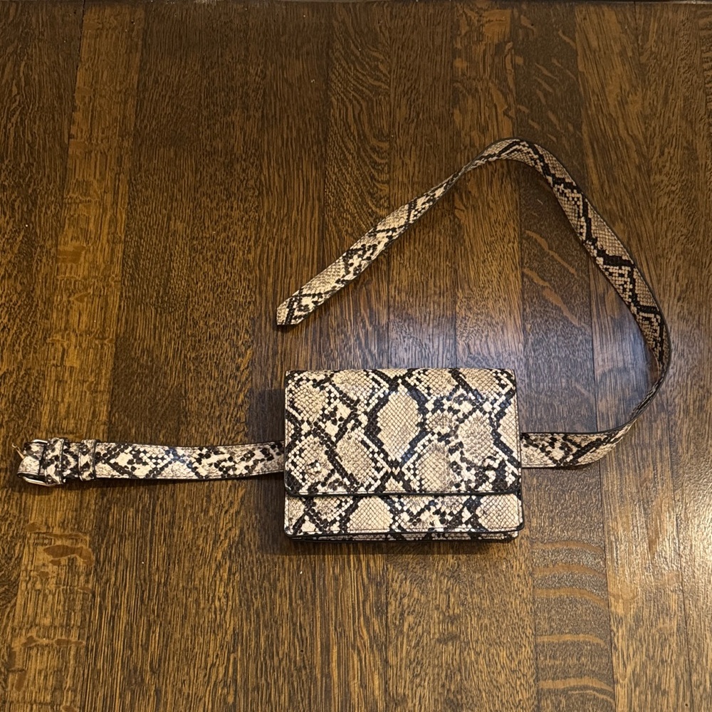 MANGO Snakeskin Belt Bag